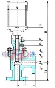 氣動(dòng)角式截止閥(內(nèi)部結(jié)構(gòu)圖)