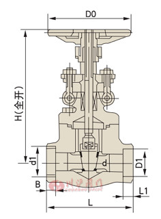 國(guó)標(biāo)鍛鋼閘閥結(jié)構(gòu)圖